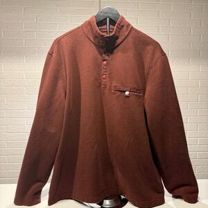 UNTUCKit Mens XXL Pullover Sweater 3 Button Mock Neck Burnt‎ Orange